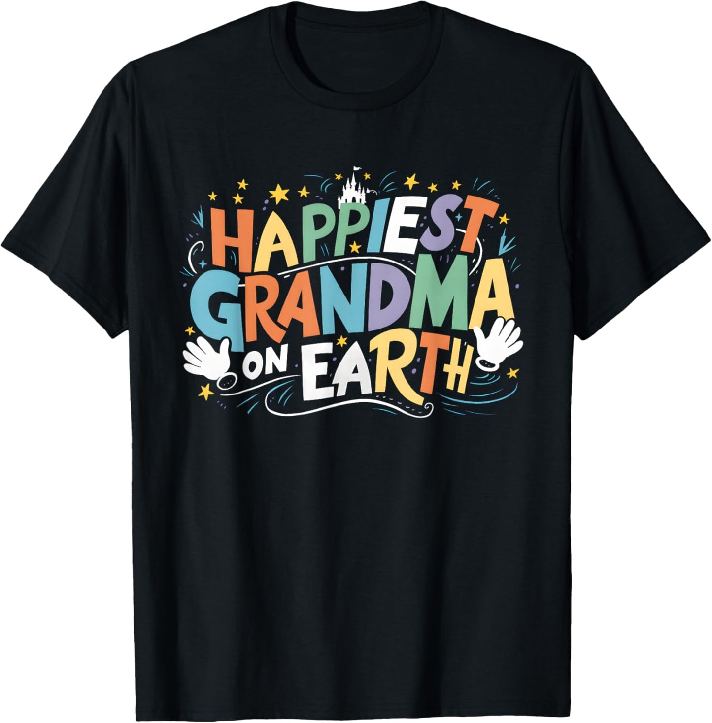Happiest Grandma On Earth Family Trip Happiest Place T-Shirt - T-Shirt | Black