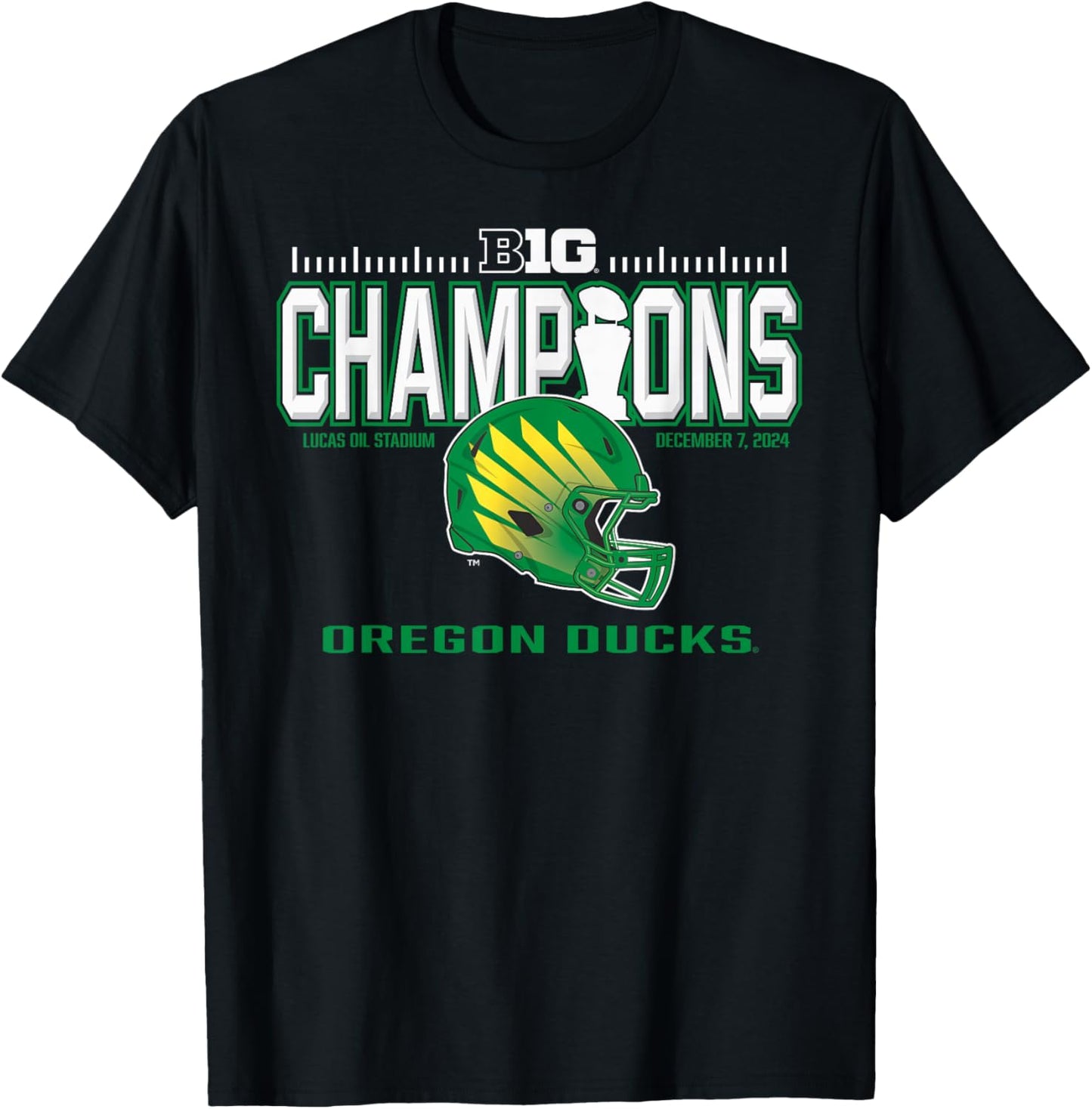 Oregon Ducks Big Ten Champs 2024 Football Locker Room T-Shirt - T-Shirt | Black