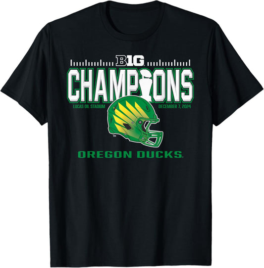 Oregon Ducks Big Ten Champs 2024 Football Locker Room T-Shirt - T-Shirt | Black