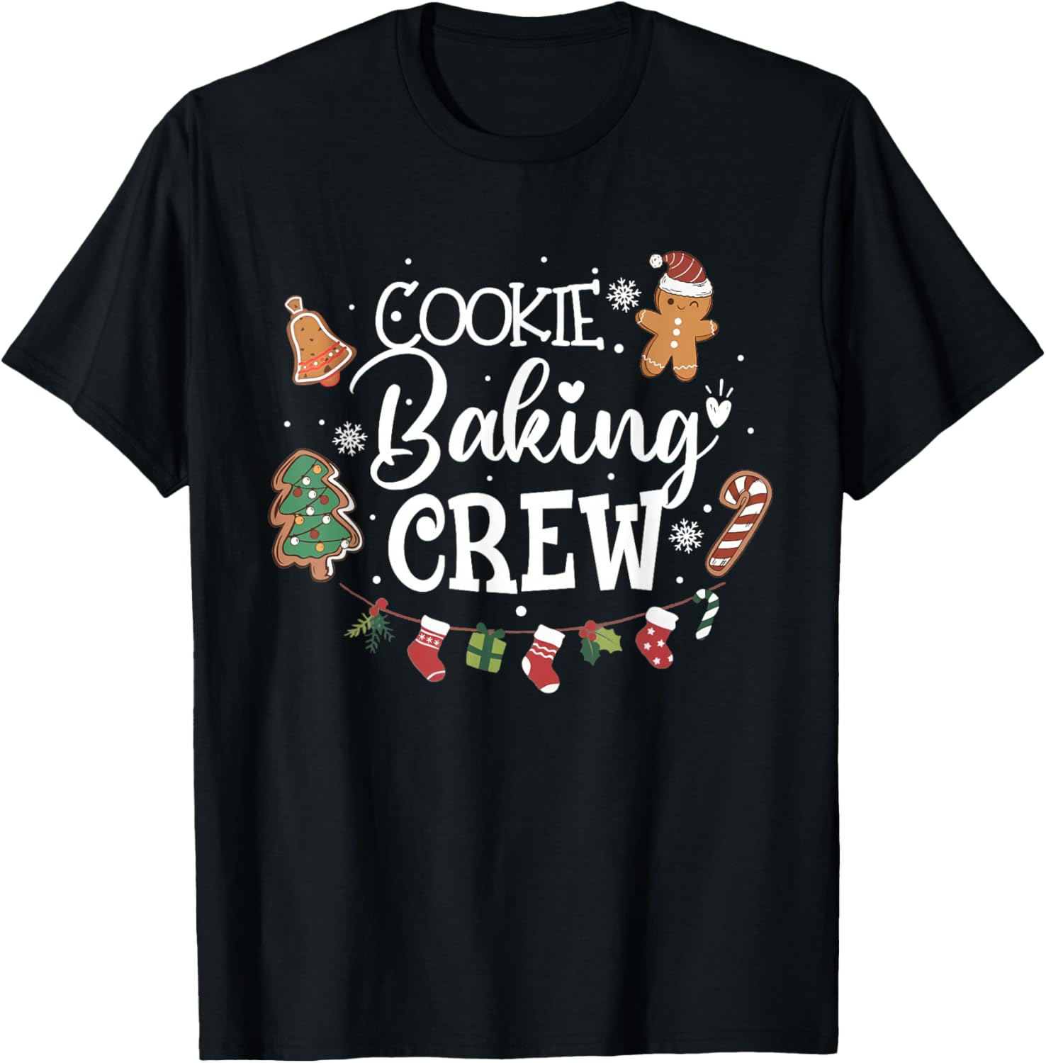 Christmas Cookie Baking Crew Family Baking Team Christmas T-Shirt - T-Shirt | Black