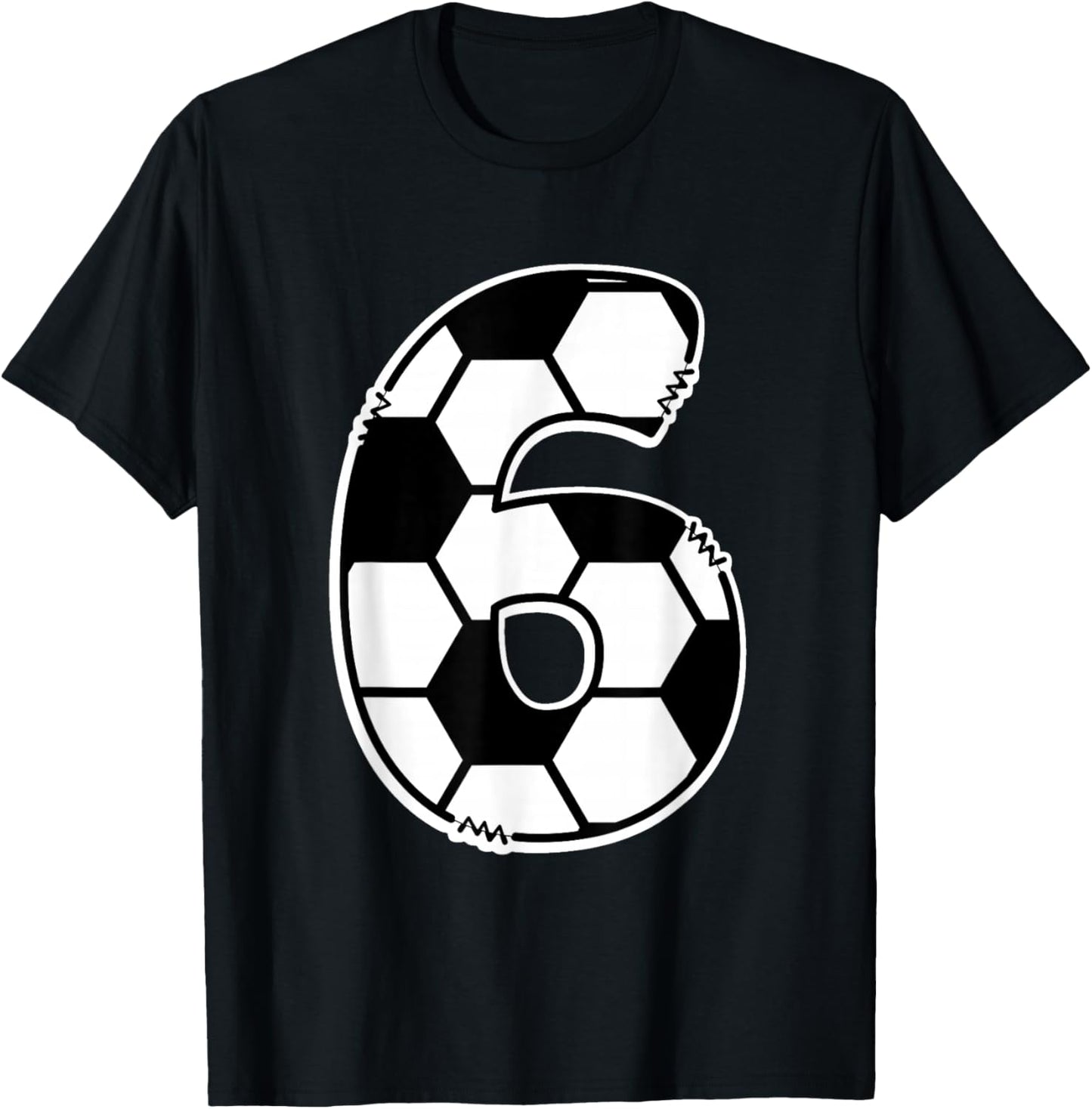 Football Number 6 Children's Birthday T-Shirt - T-Shirt | Black