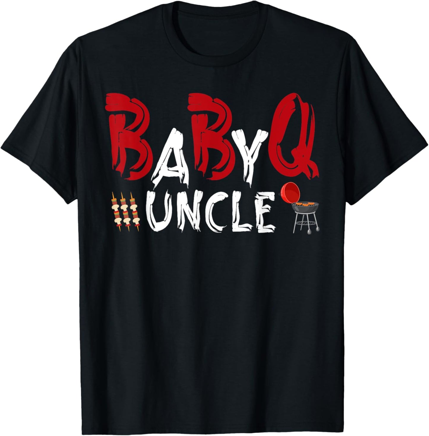 Uncle Baby BBQ Shower Themed Family Matching Barbecue T-Shirt - T-Shirt | Black