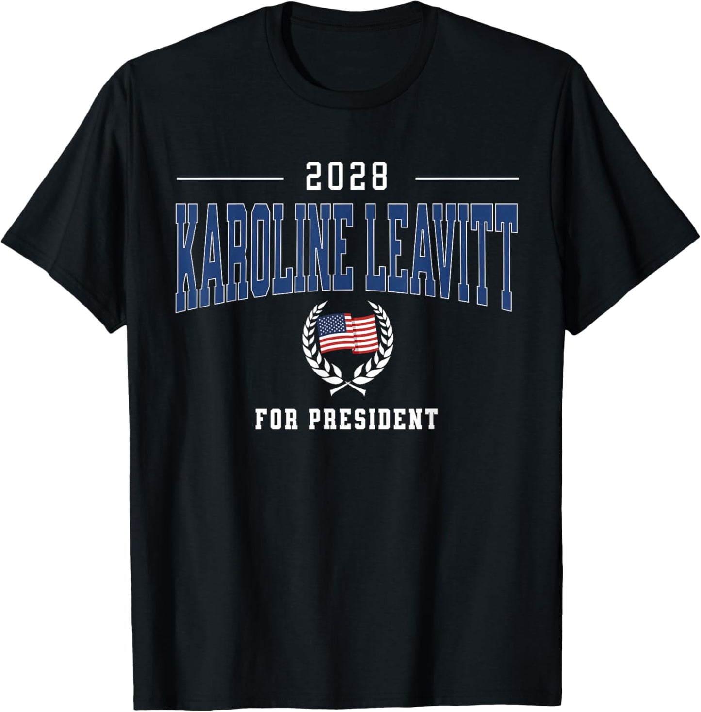 Karoline Leavitt 2028 for President Republican US Flag T-Shirt - T-Shirt | Black