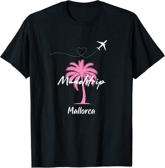 Mallorca Mädelstrip Party Urlaub Outfit Palme Mallorca T-Shirt - T-Shirt | Black