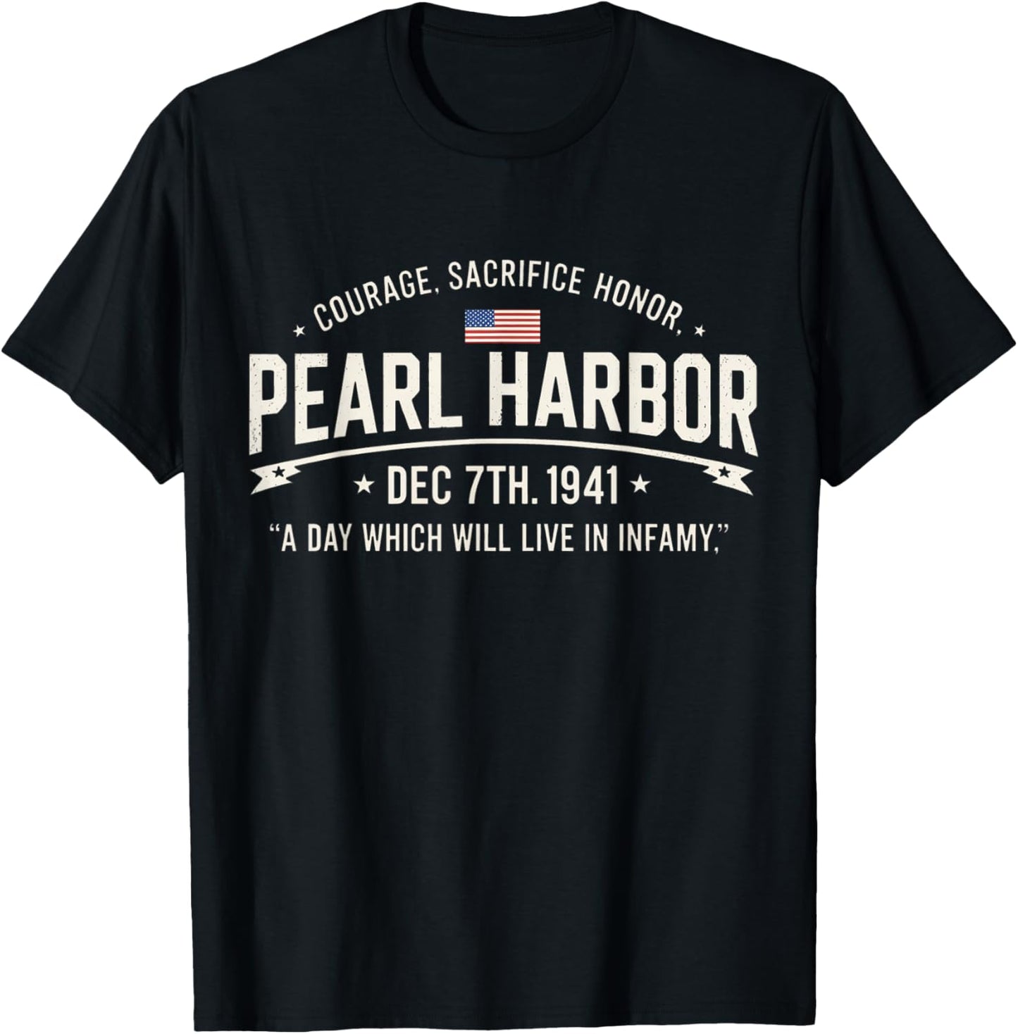 Remember Pearl Harbor Memorial Day December 7th 1941 T-Shirt - T-Shirt | Black