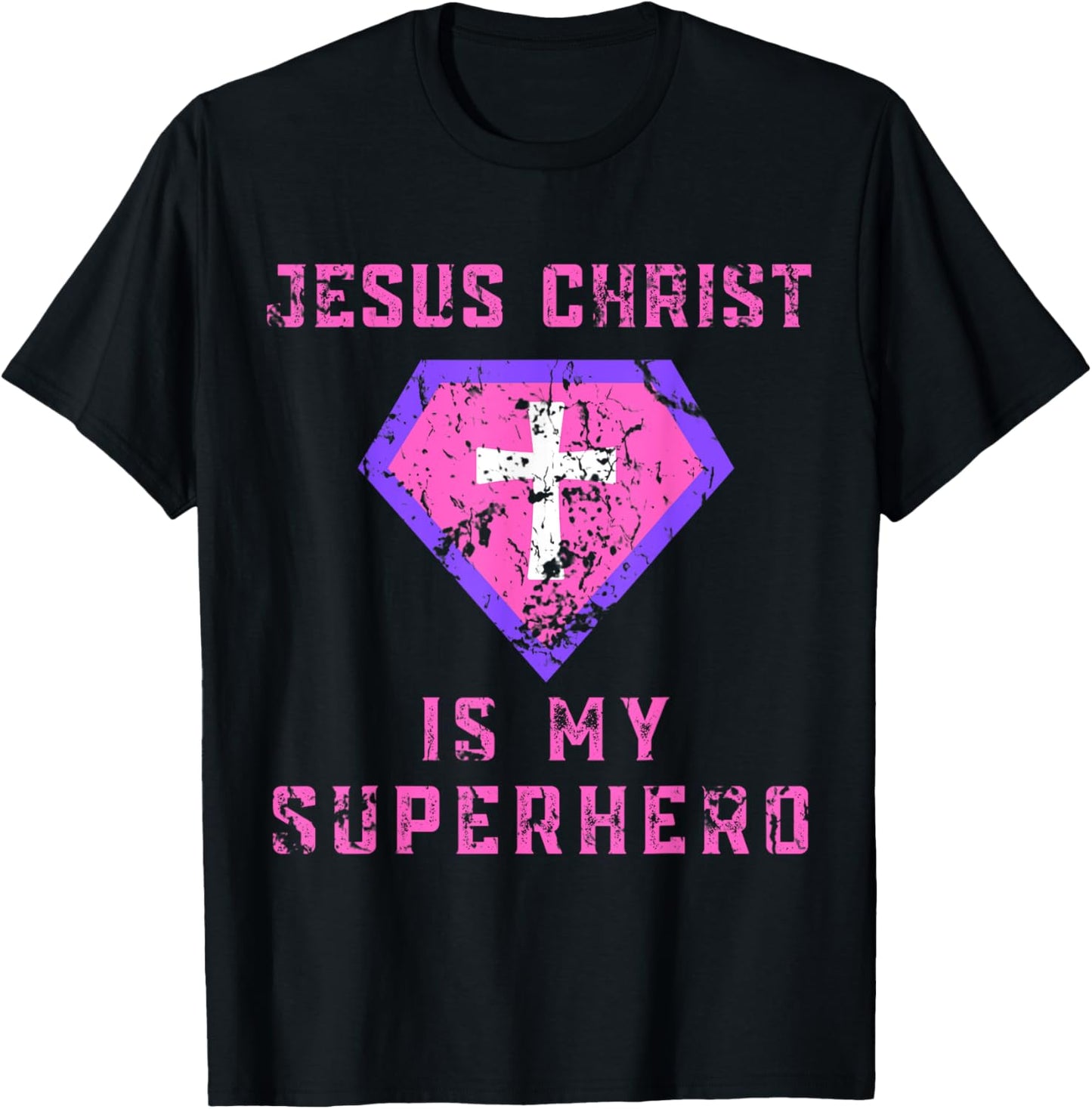 Jesus Christ Is My Superhero Jesus Kids Toddler Girls 5T 4T T-Shirt - T-Shirt | Black