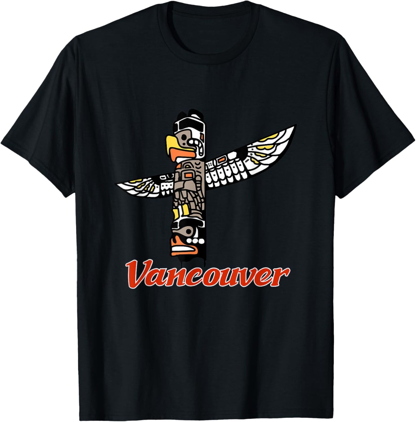 British Columbia Totem Pole Vancouver Canada Stanley Park T-Shirt - T-Shirt | Black
