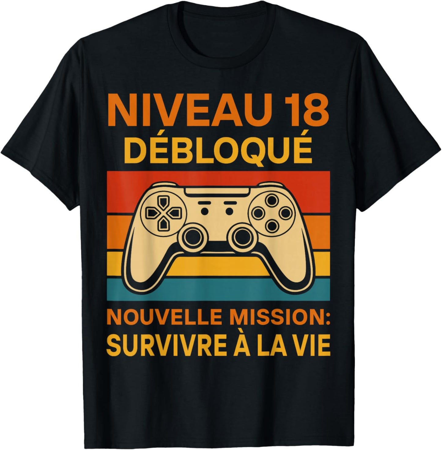 18 Years Birthday Humor 18th Year 2008 Gift Gamer T-Shirt - T-Shirt | Black