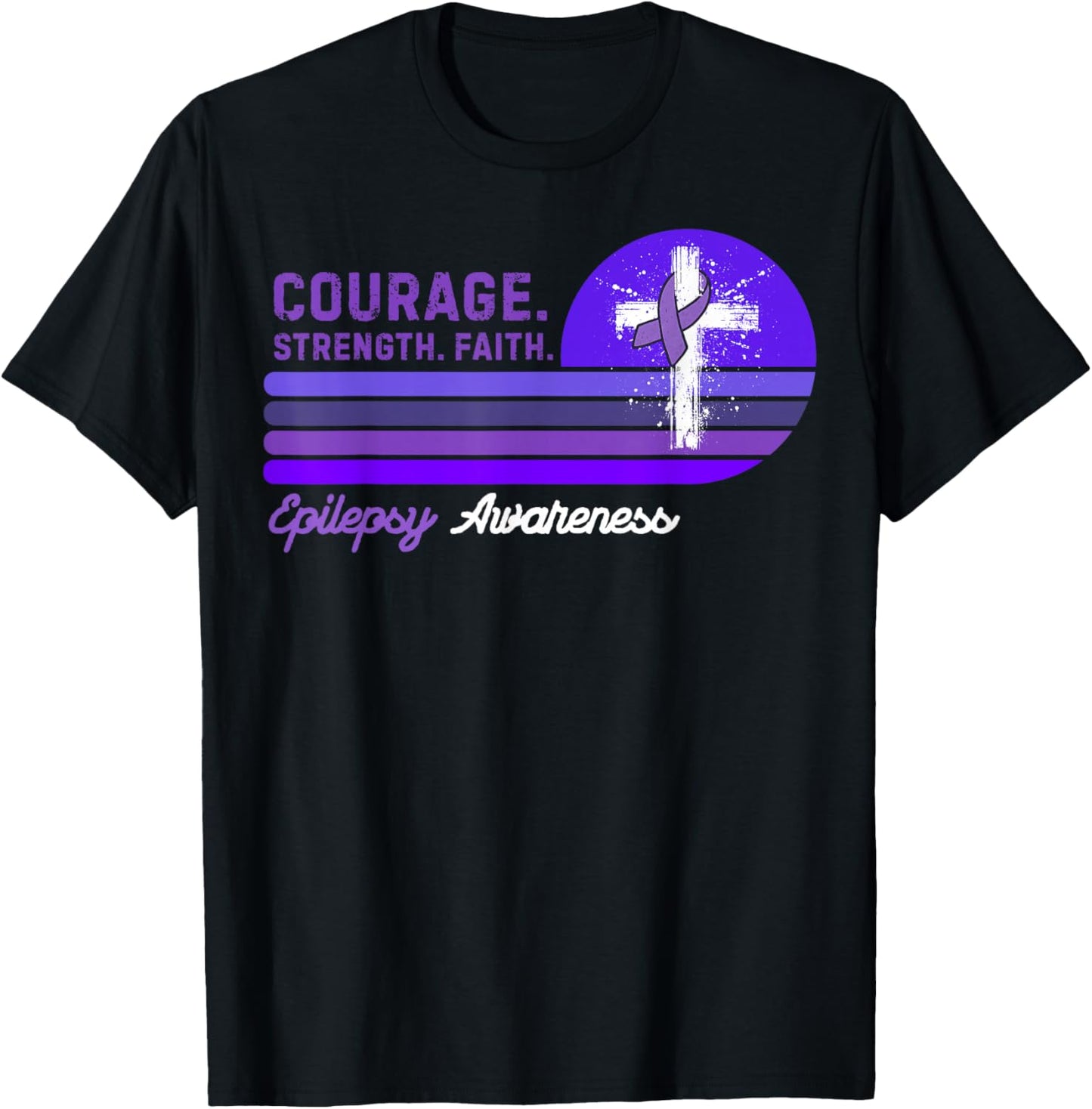 Vintage Seizure Support Epilepsy Awareness T-Shirt - T-Shirt | Black
