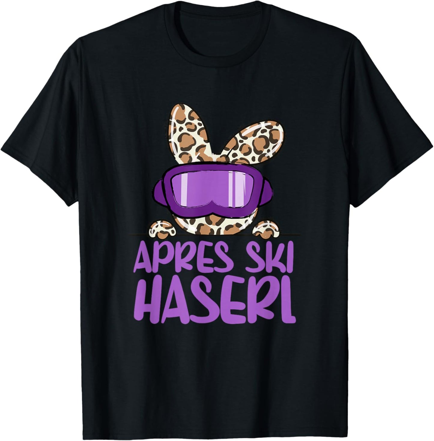 apreski Haserl, Skier Apresskiparty Leoprint T-Shirt - T-Shirt | Black