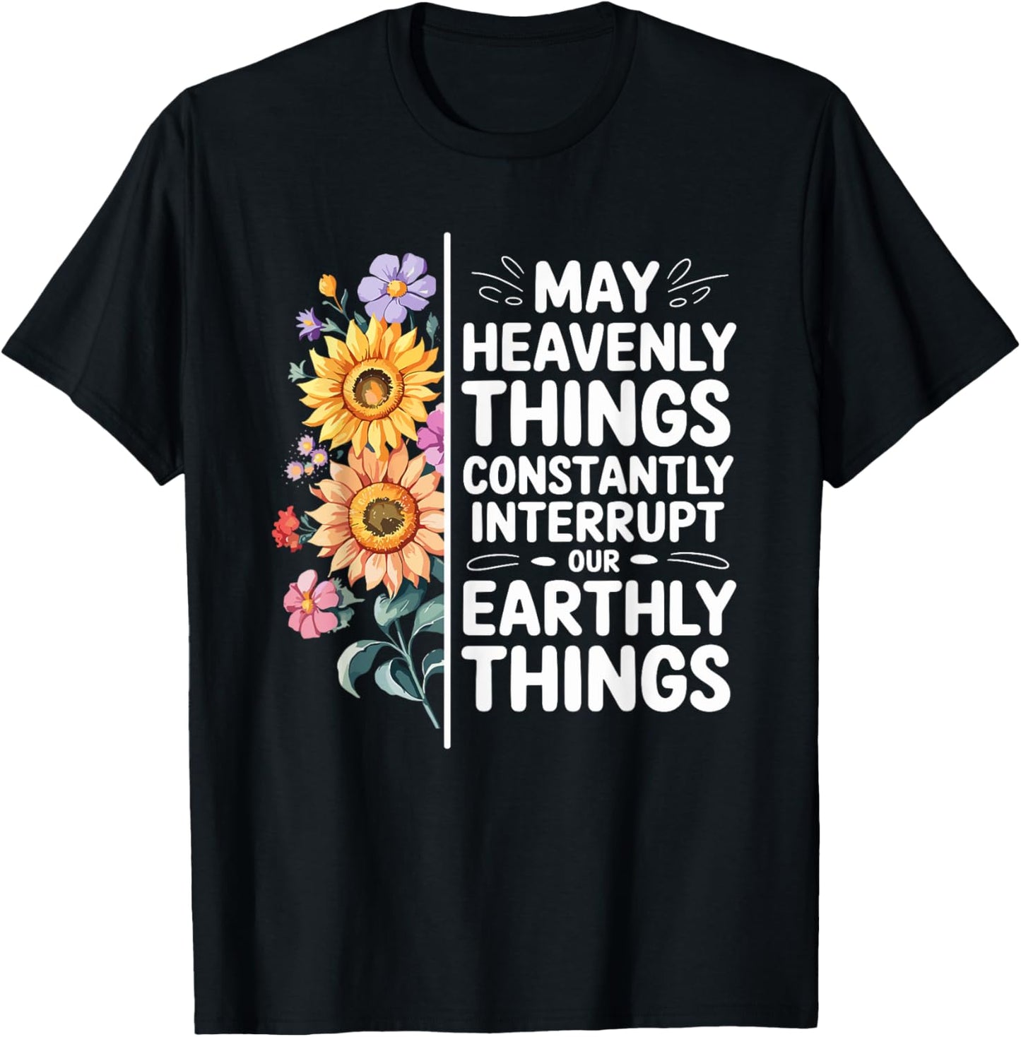 CharlIan Minds - Heavenly Things Interrupt Earthly -Adults Black Short Sleeve T-Shirt - T-Shirt | Black