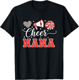 Grandparent Cheer Nana Proud Cheerleading Nana T-Shirt - T-Shirt | Black