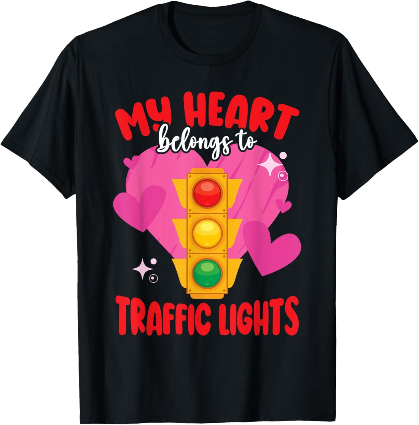 Halloween Traffic Light My Heart Belongs To Traffic Lights T-Shirt - T-Shirt | Black