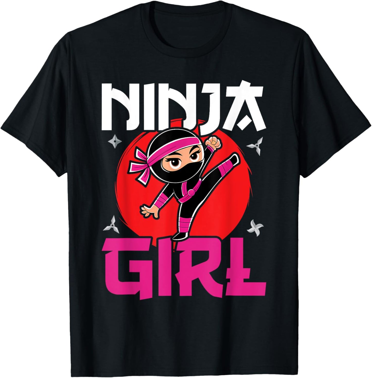 Cute Ninja Fighter Costume Ninja Girl T-Shirt - T-Shirt | Black