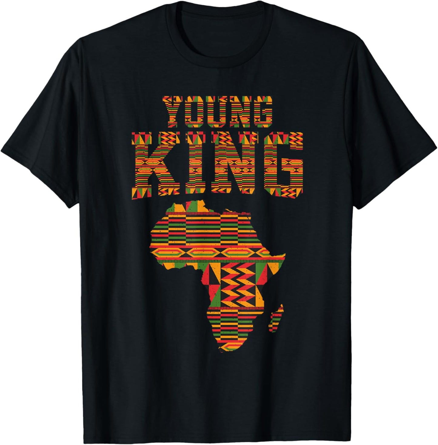 African King Art For Boys Toddlers Kente Cloth African Print T-Shirt - T-Shirt | Black