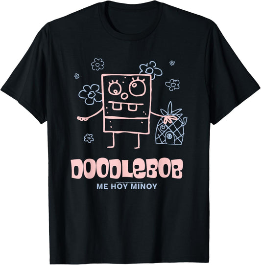 Spongebob Squarepants DoodleBob Me Hoy Minoy Funny Cartoon T-Shirt - T-Shirt | Black