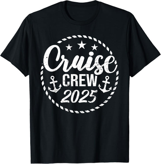 Cruise Crew 2025 Anchor Sailing Vacation Trip Group Matching T-Shirt - T-Shirt | Black