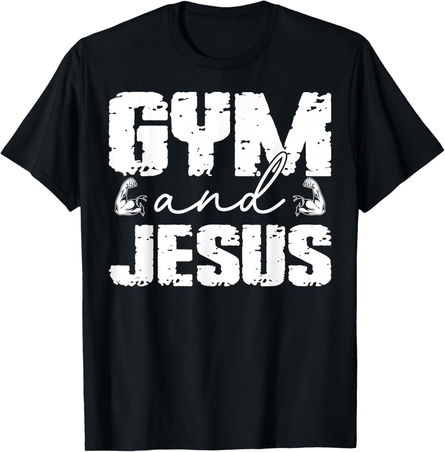 Christian Lovers Gym and Jesus Faith Fitness Gym and Jesus T-Shirt - T-Shirt | Black
