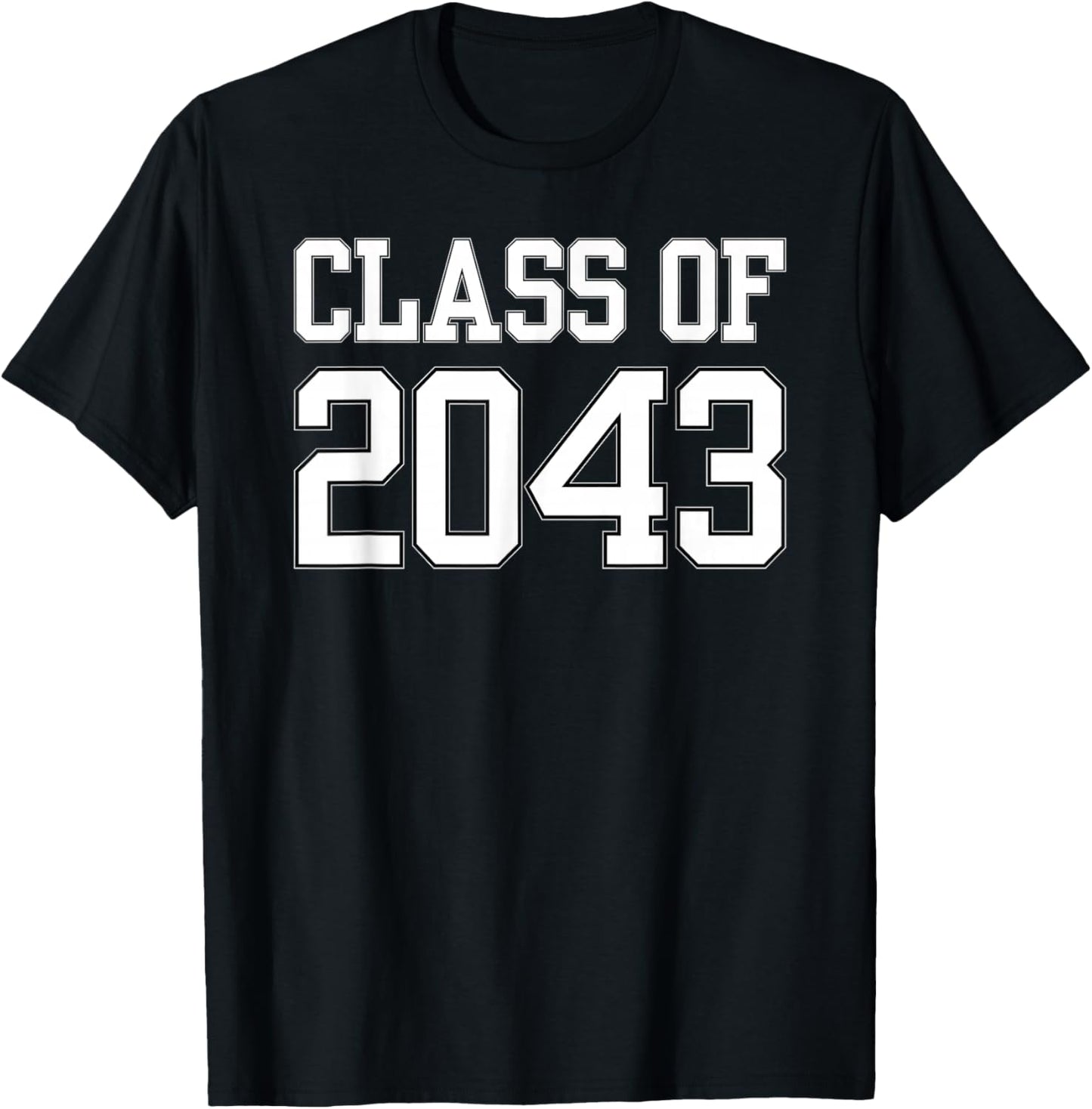 Class of 2043 Kindergarten to Graduation Grow With Me funny T-Shirt - T-Shirt | Black