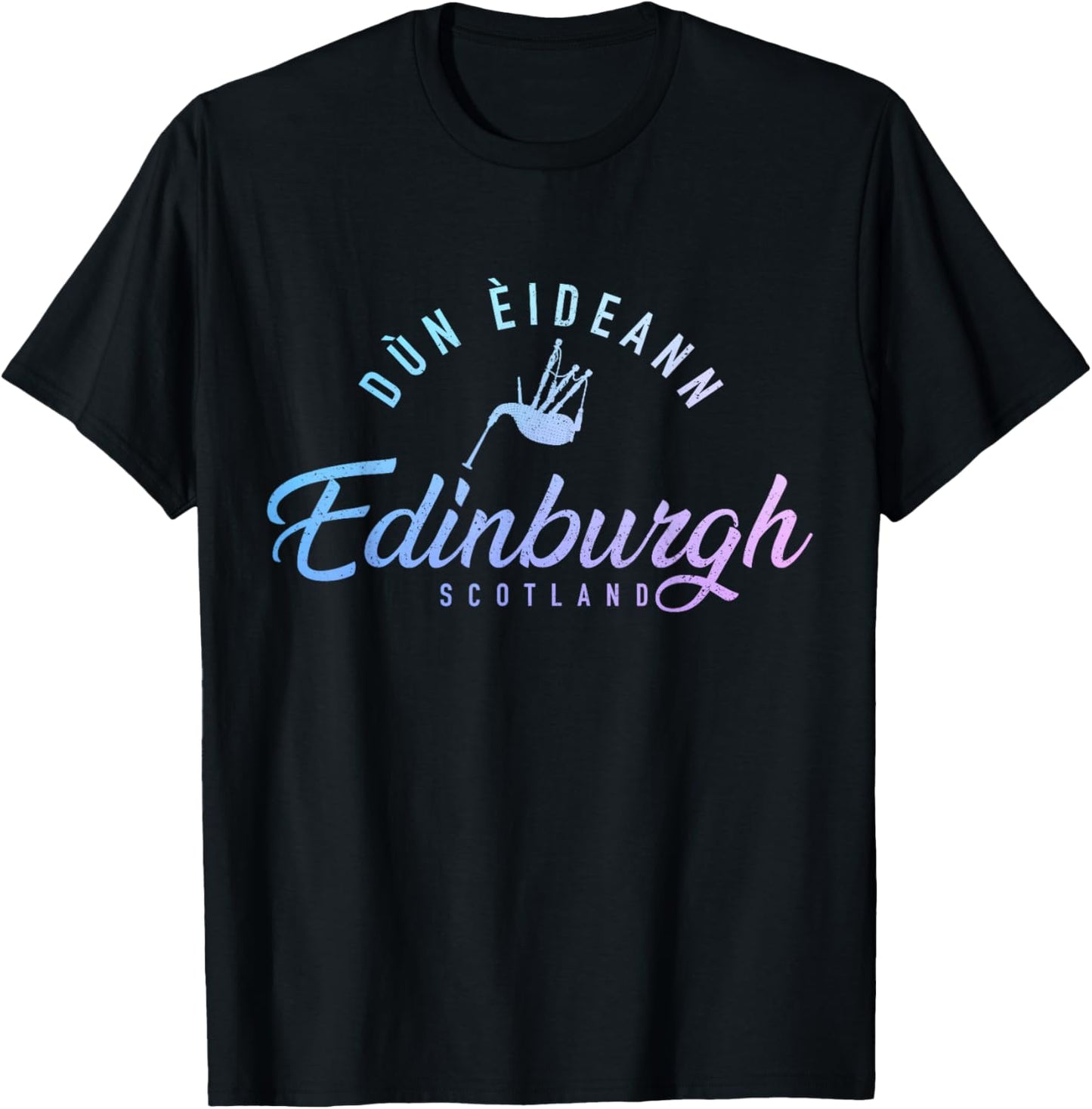 Edinburgh Scotland Dun Eideann Scottish Souvenirs Vintage T-Shirt - T-Shirt | Black