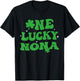 One Lucky Nona Groovy St Patricks Day Nona T-Shirt - T-Shirt | Black