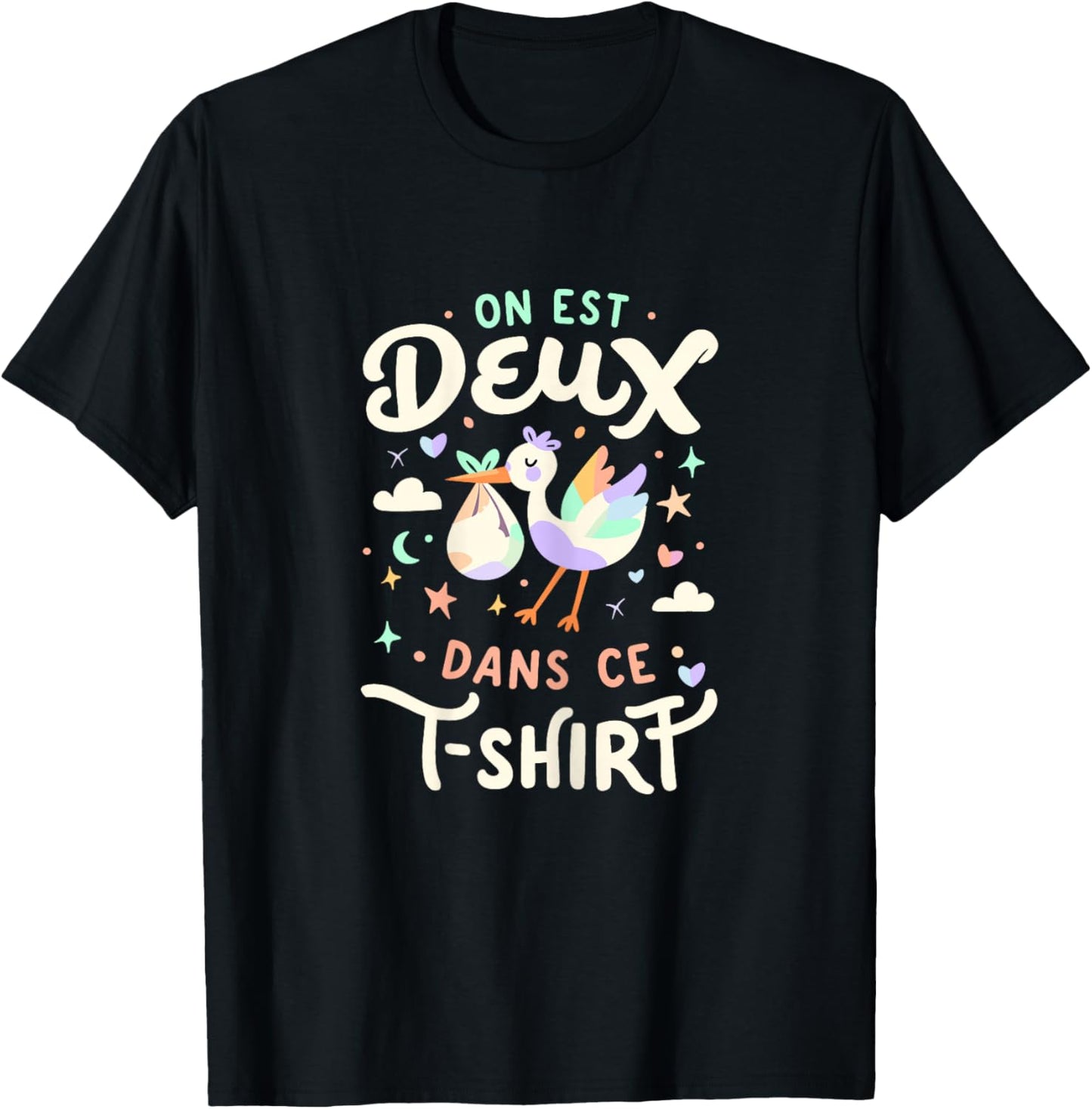 Annonce De Grossesse on Est Deux dans Ce T-Shirt - T-Shirt | Black