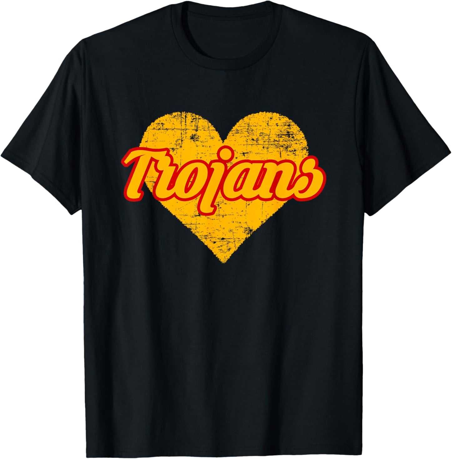 Charleston Trojans Over Heart T-Shirt - T-Shirt | Black