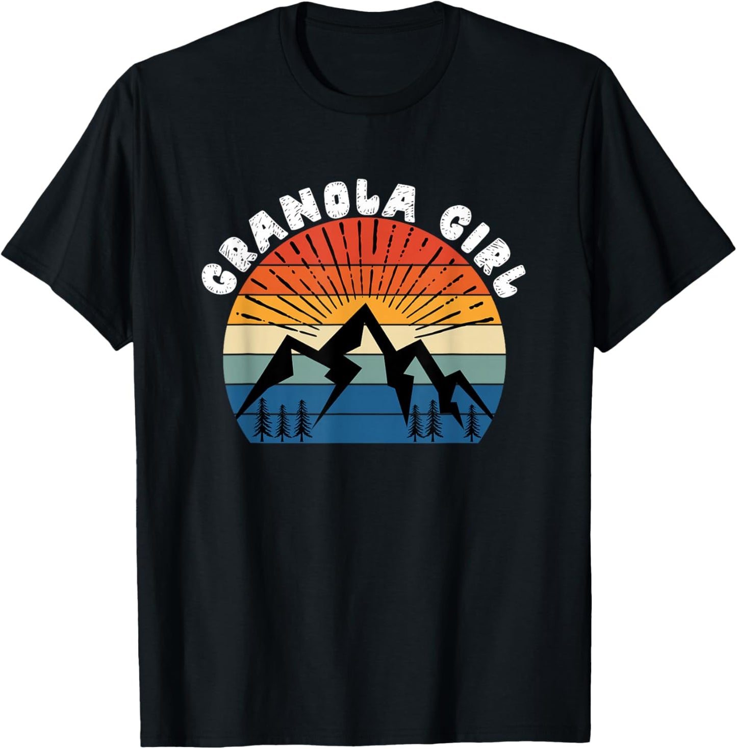 Granola Girl Outdoor Lover Mountain Hiking Health Adventure T-Shirt - T-Shirt | Black