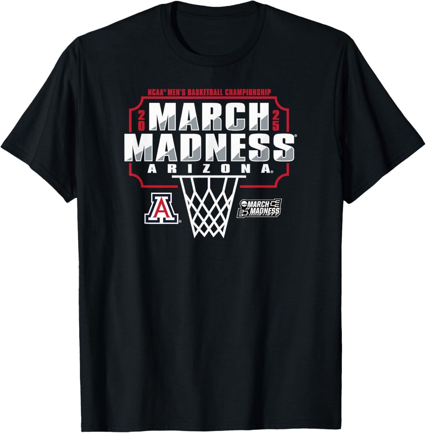 Arizona Wildcats March Madness 2025 Men's Basketball T-Shirt - T-Shirt | Black