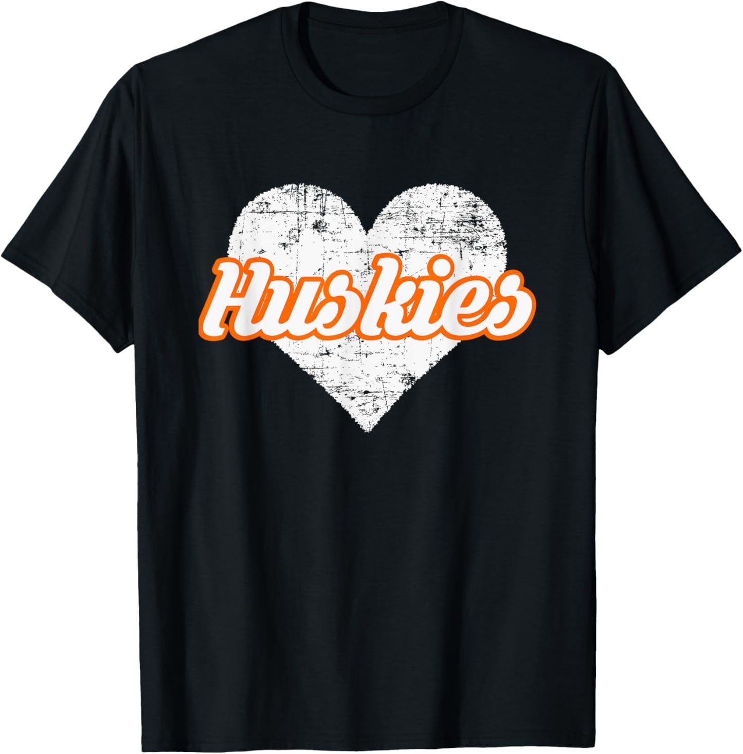 Hamilton Heights Huskies Over Heart T-Shirt - T-Shirt | Black