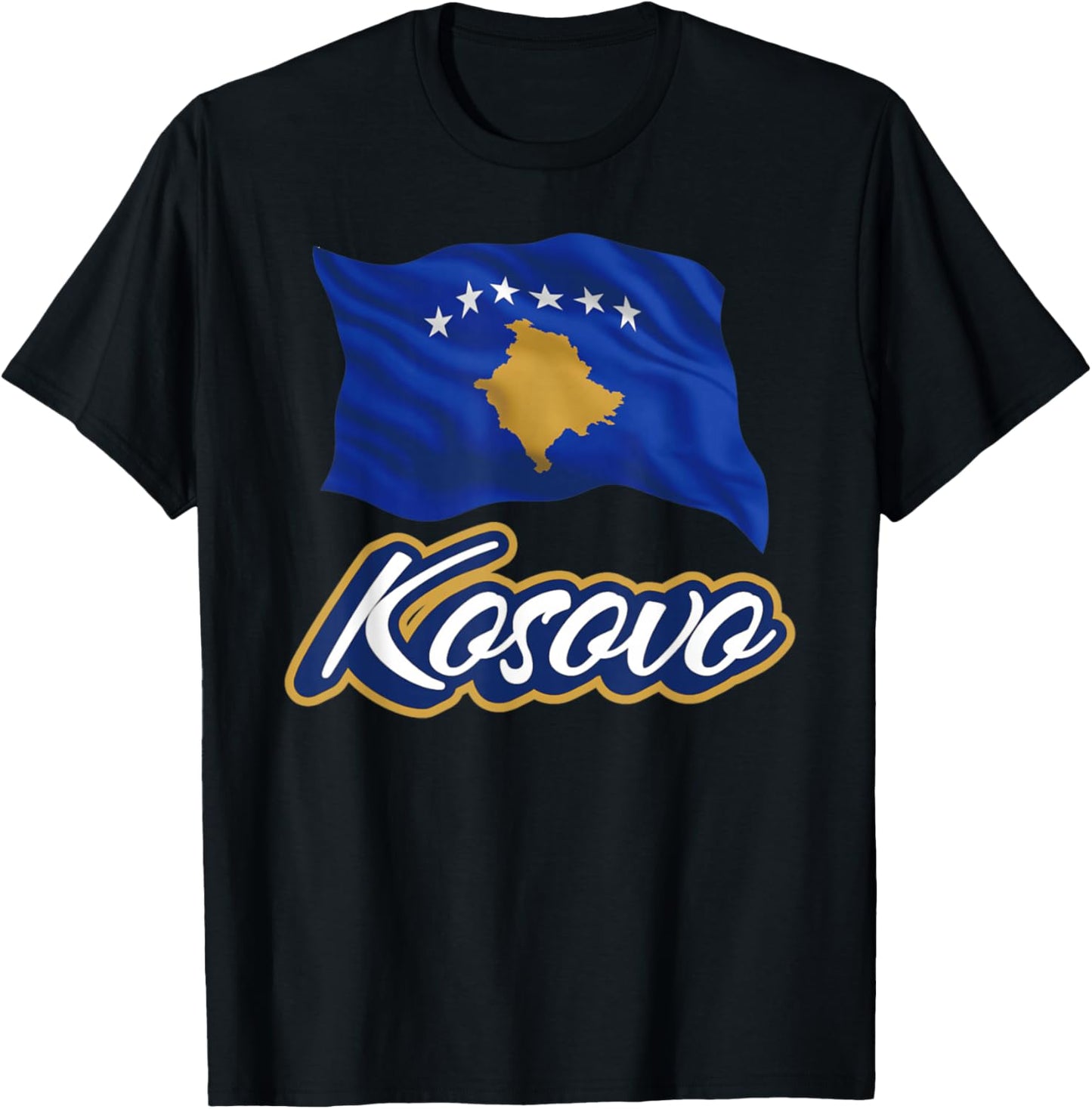 Kosovo Flag Patriotic Men Women Kids T-Shirt - T-Shirt | Black