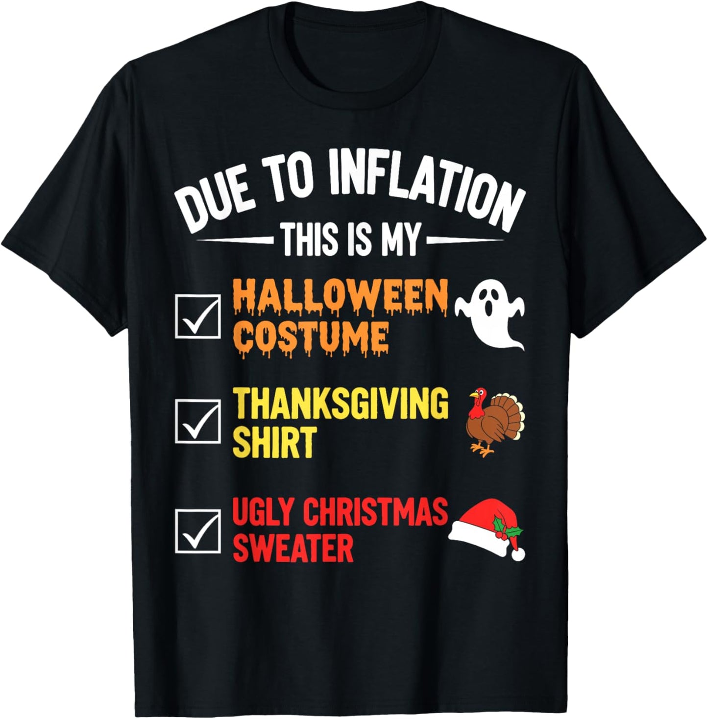 Due to Inflation This My Halloween Costume Men Women Funny T-Shirt - T-Shirt | Black