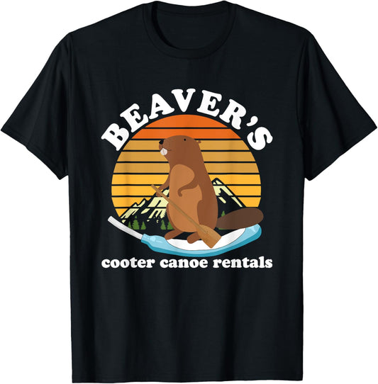 Beaver's Cooter Canoe Rentals Vintage Design T-Shirt - T-Shirt | Black