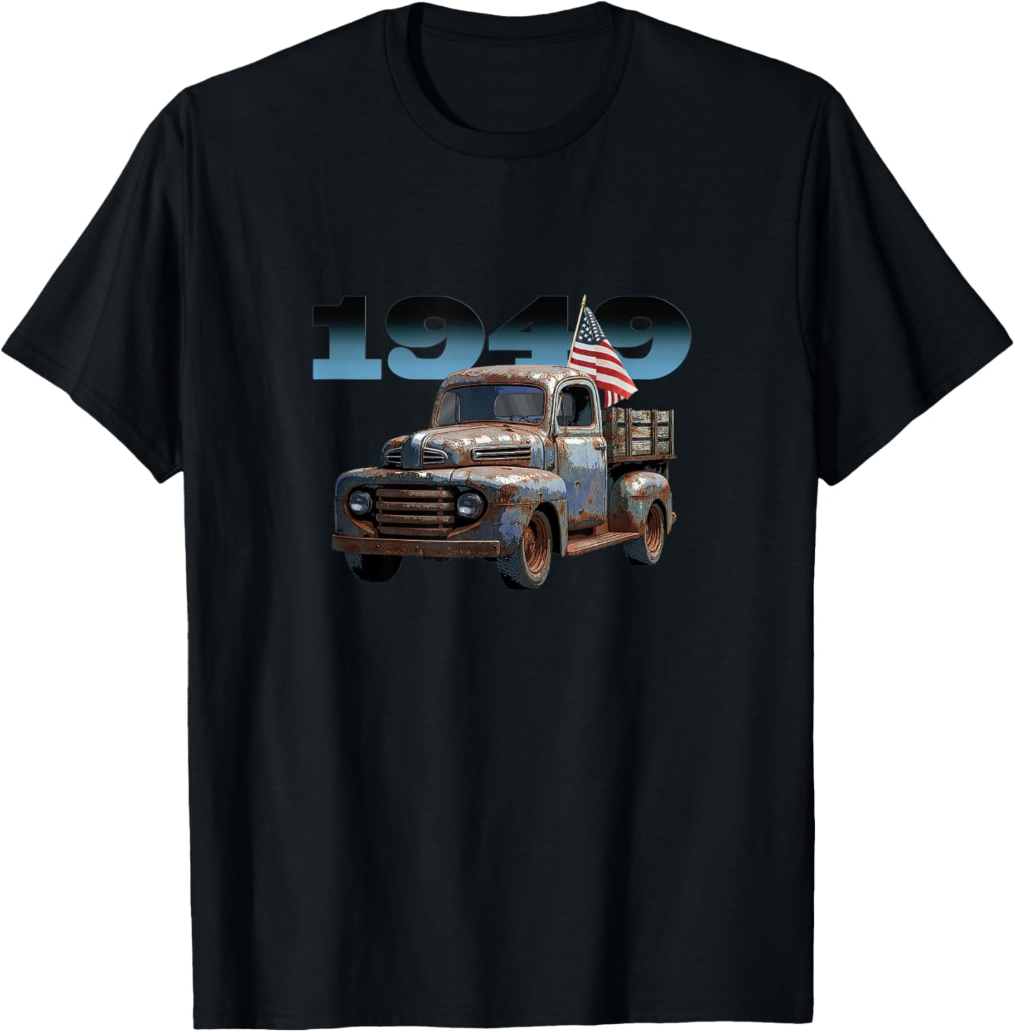 Old Rusted 1949 Pickup Truck, Vintage Pick Up, Classic Truck T-Shirt - T-Shirt | Black