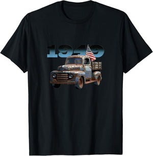 Old Rusted 1949 Pickup Truck, Vintage Pick Up, Classic Truck T-Shirt - T-Shirt | Black