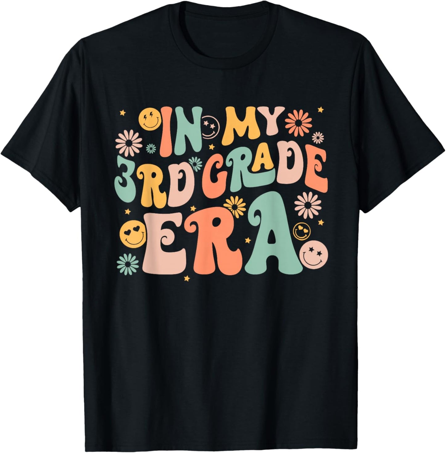 In My Third Grade Era Retro 3rd Grade Back to School T-Shirt - T-Shirt | Black