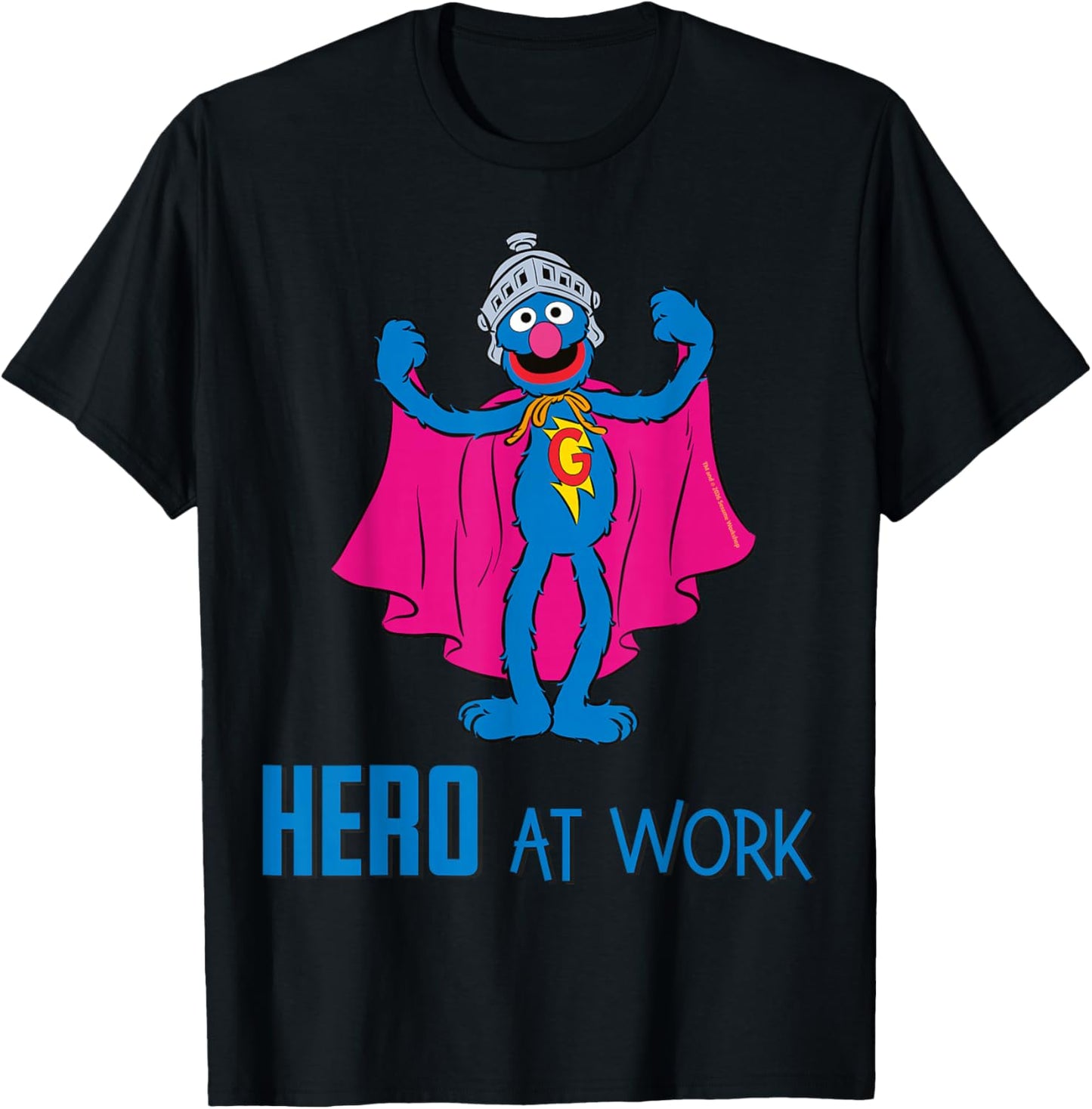 Sesamstraße - Grobi Held Am Werk T-Shirt - T-Shirt | Black