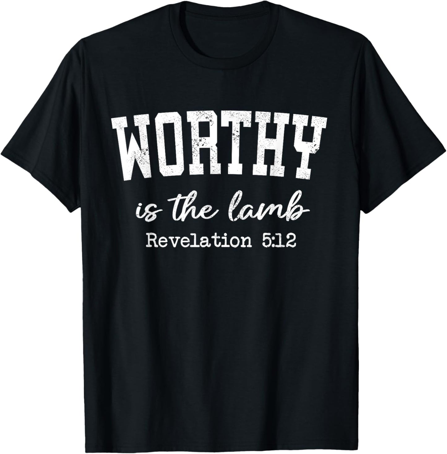 Women Christian Shirts Men Worthy is The Lamb Worship Jesus T-Shirt - T-Shirt | Black