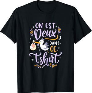 Pregnancy Announcement One Is Two in This T-Shirt - T-Shirt | Black