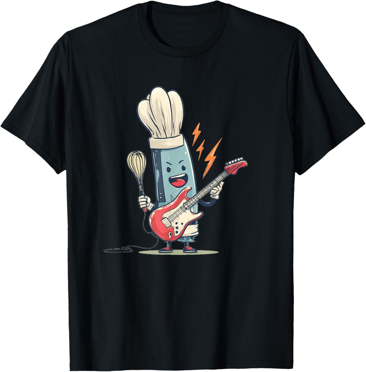Funny Kitchen Rock Costume for Guitar Lovers and Cooking T-Shirt - T-Shirt | Black