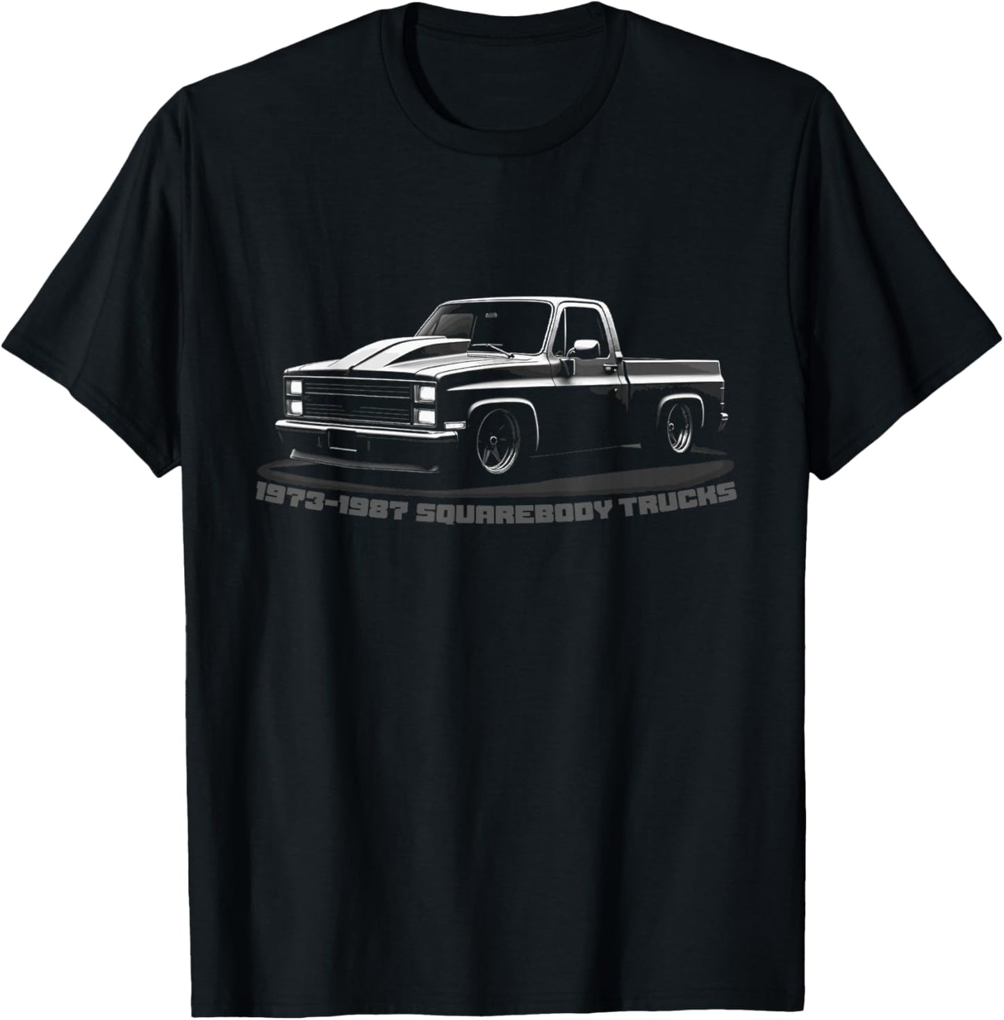 1973-1987 Squarebody Truck Silhouette Square body Truck T-Shirt - T-Shirt | Black