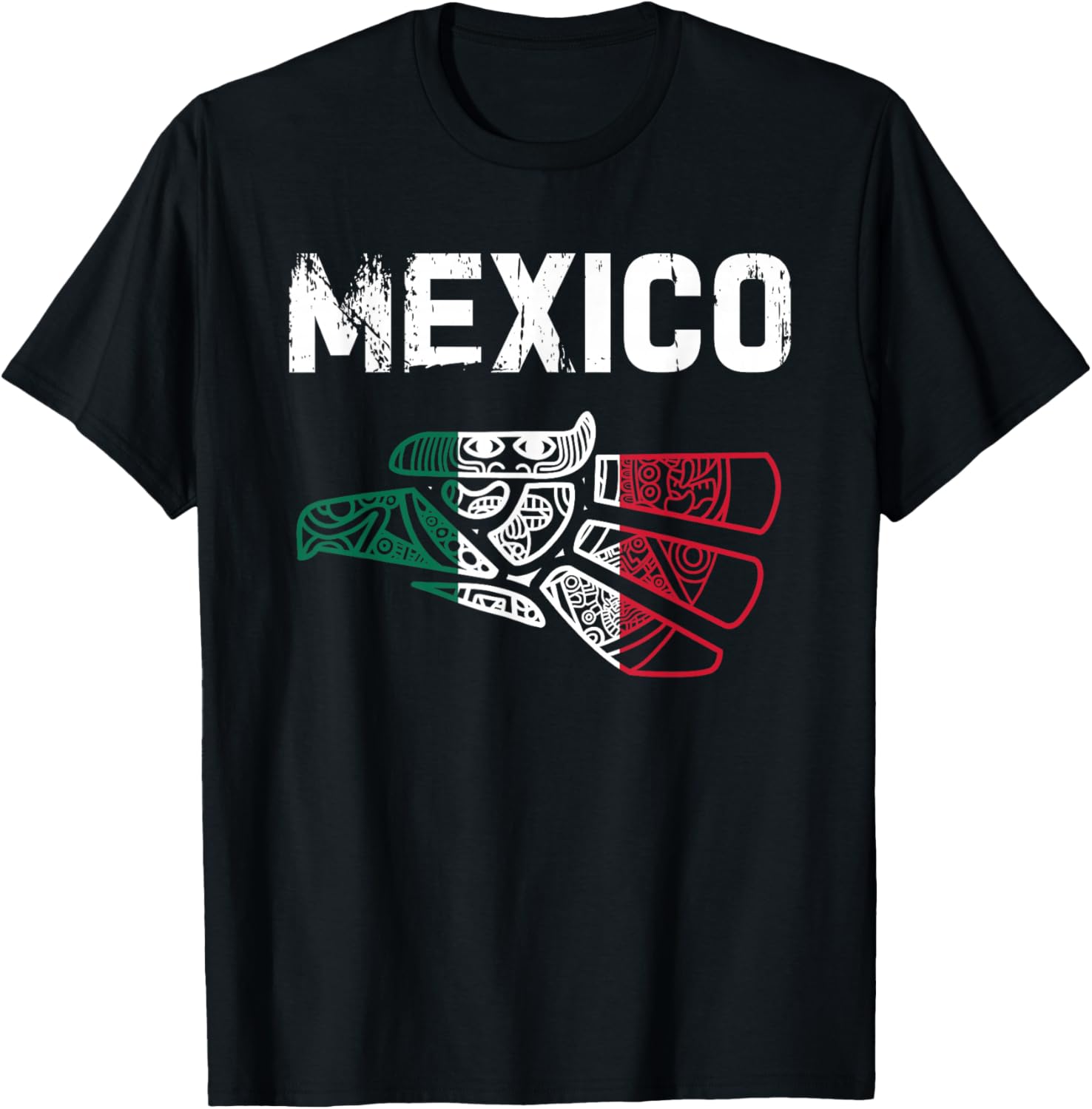 Mexico Vintage Mexican Flag Pride Hecho en Mexico Jersey T-Shirt - T-Shirt | Black