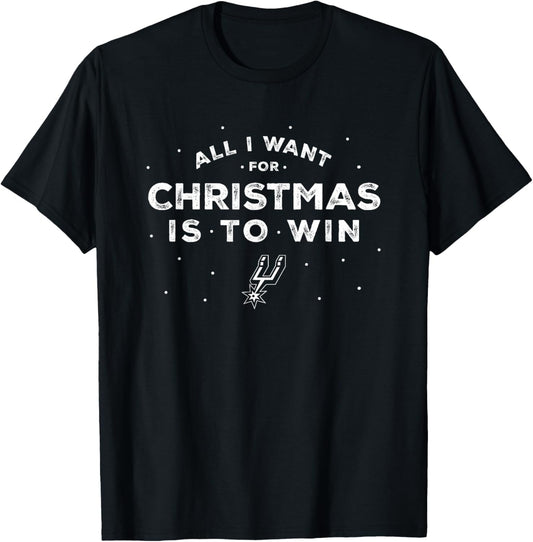 NBA San Antonio Spurs Christmas All I Want Is To Win T-Shirt - T-Shirt | Black