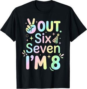 8th Birthday It's My 8 Bday Girls Boys Turning 8 Birthday T-Shirt - T-Shirt | Black