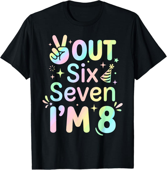 8th Birthday It's My 8 Bday Girls Boys Turning 8 Birthday T-Shirt - T-Shirt | Black