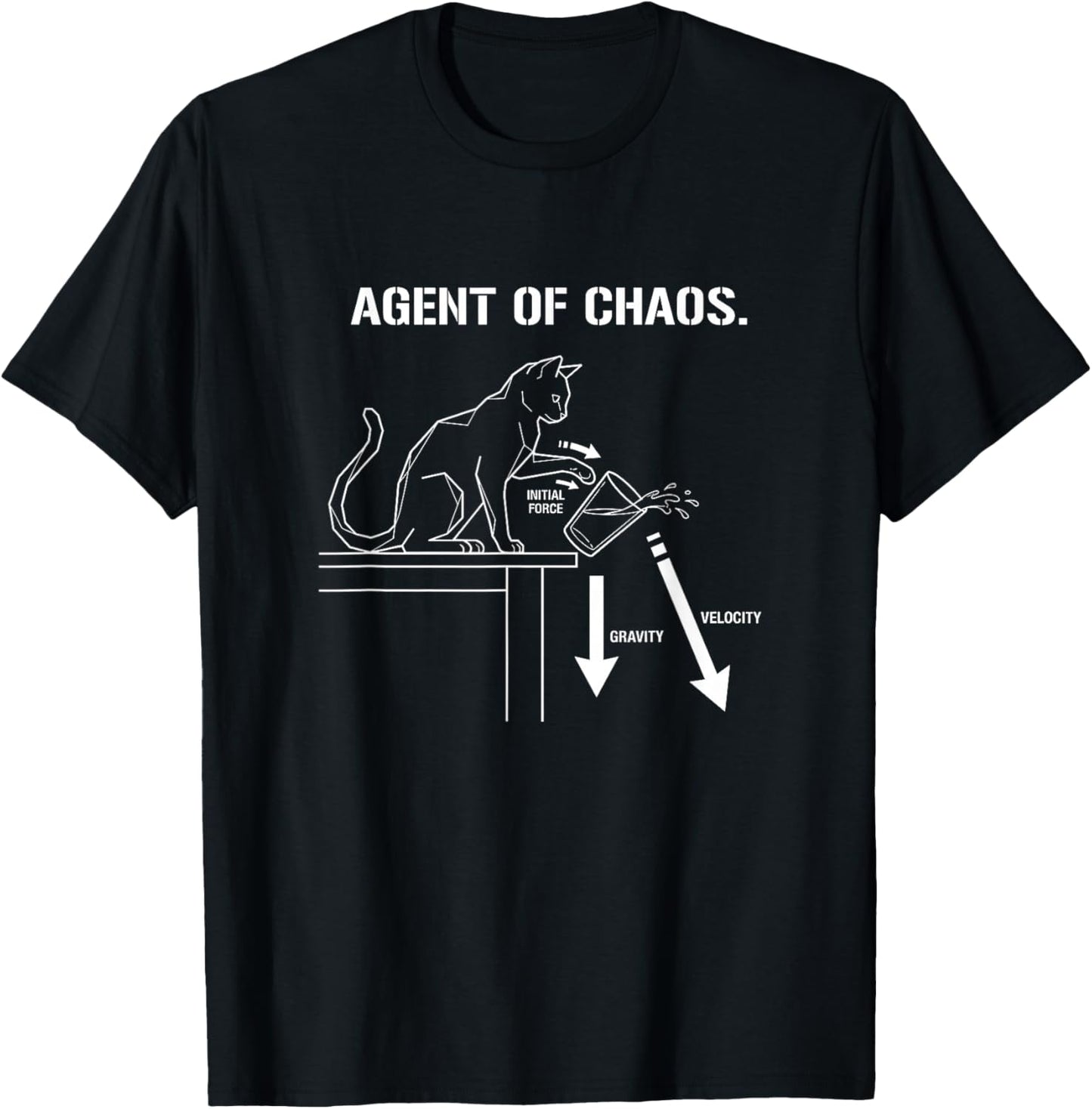 Agent of Chaos Cat Lover Feline Mischief Quote T-Shirt - T-Shirt | Black