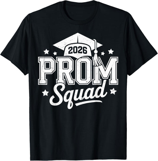 Prom Squad 2026 Graduate Prom Class of 2026 T-Shirt - T-Shirt | Black