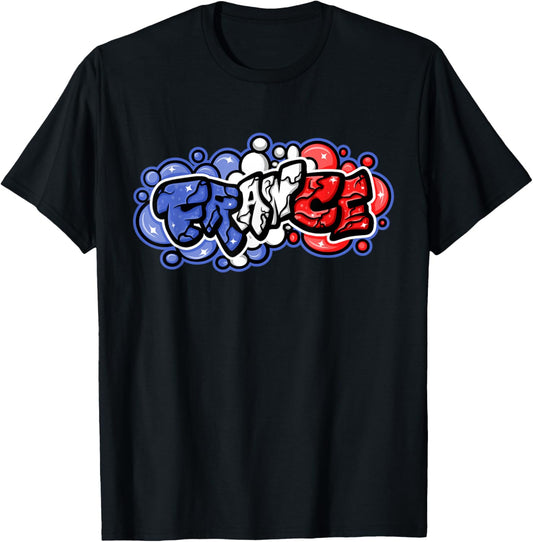 French Urban Streetwear Y2K Street Art Graffiti France T-Shirt - T-Shirt | Black