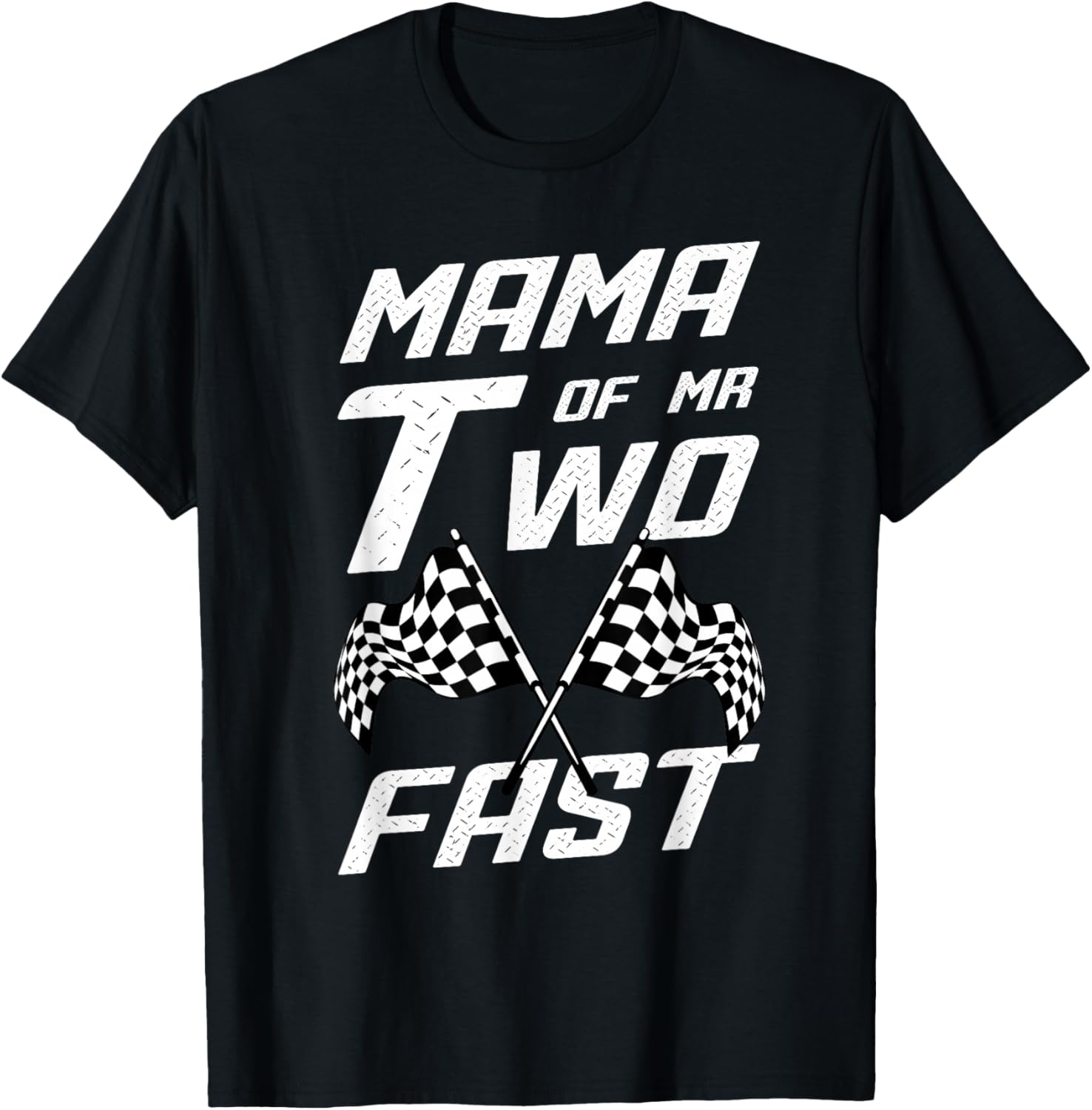 Boy 2nd Birthday Pit Crew Racing Car Mama Mr. Two Fast T-Shirt - T-Shirt | Black