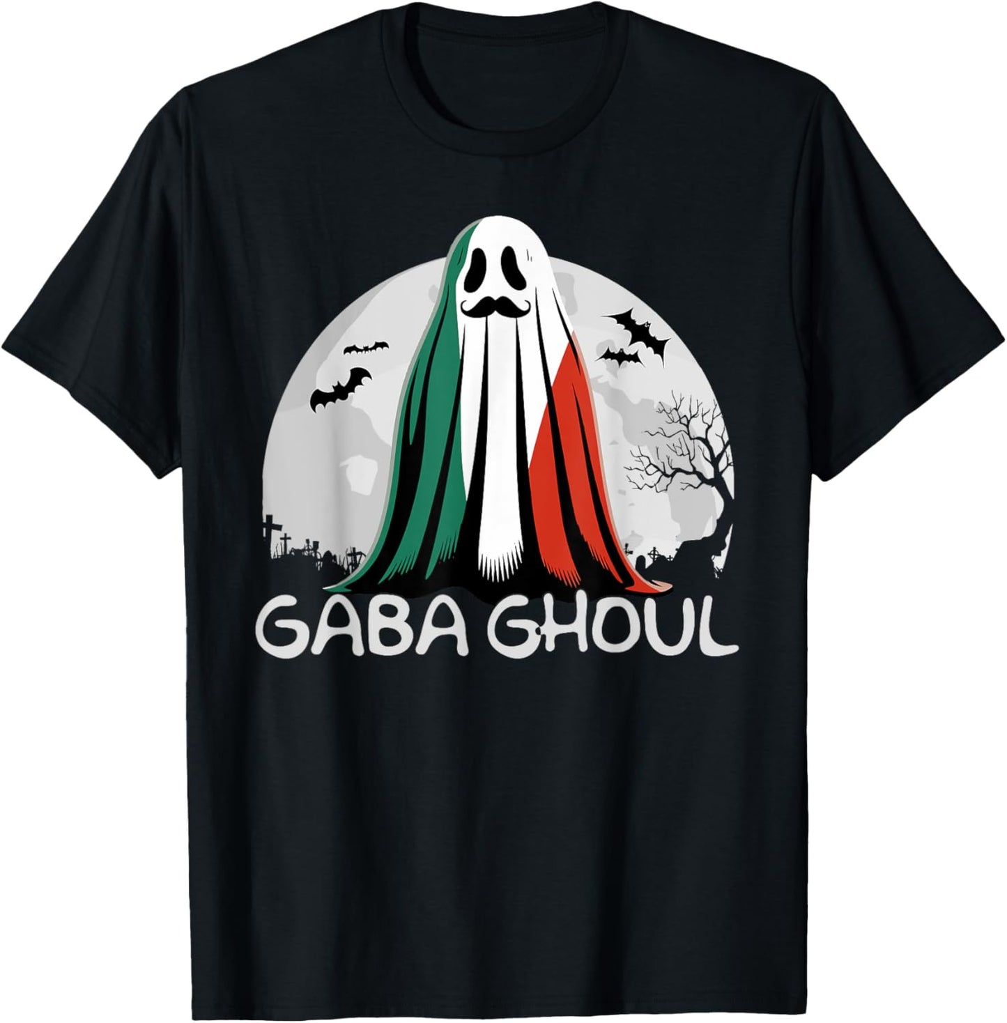 Halloween Graveyard Gaba Ghoul Ghost Funny Italian Gabaghool T-Shirt - T-Shirt | Black